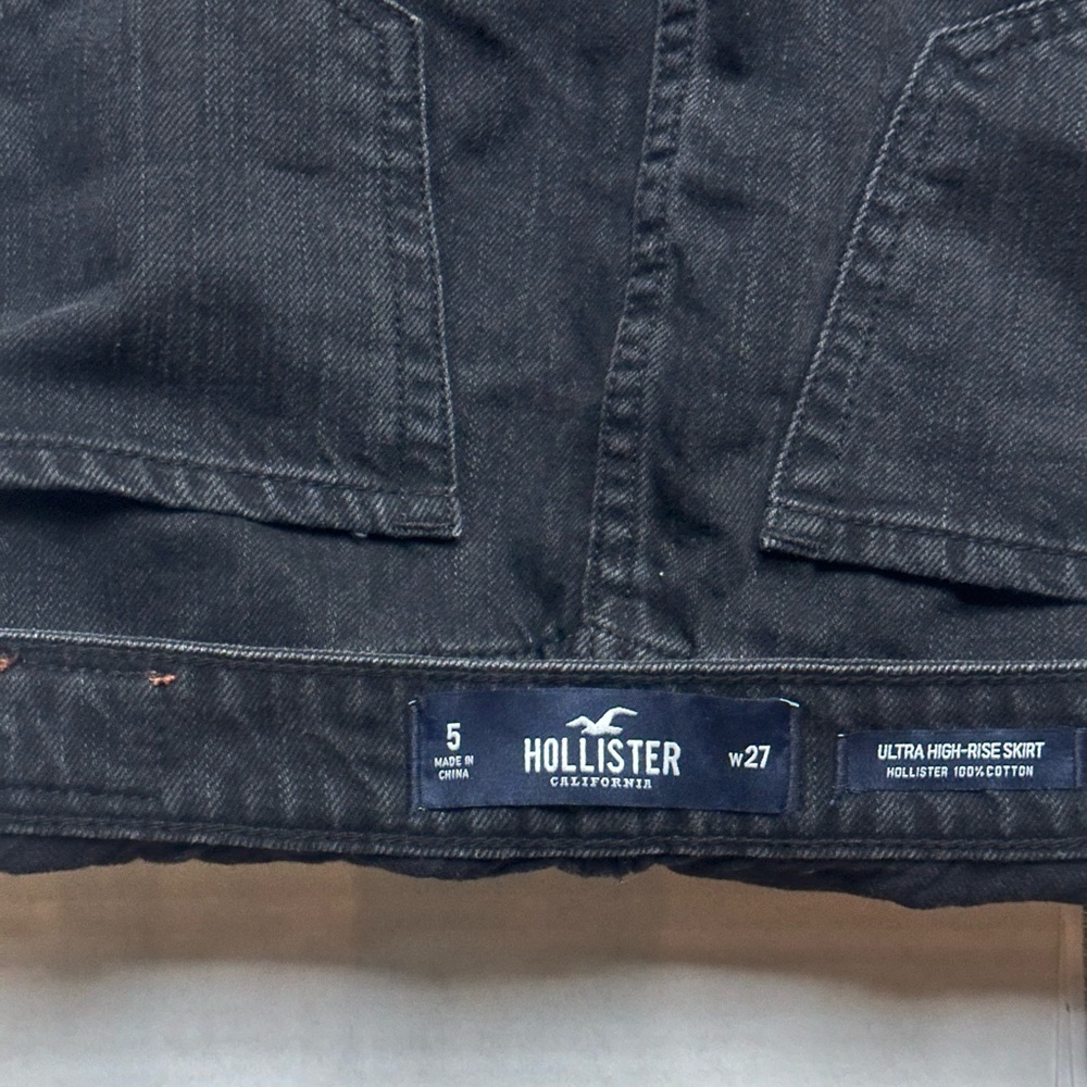 Hollister black womens denim skirt size 5/27 - Picture 5 of 6